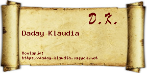 Daday Klaudia névjegykártya